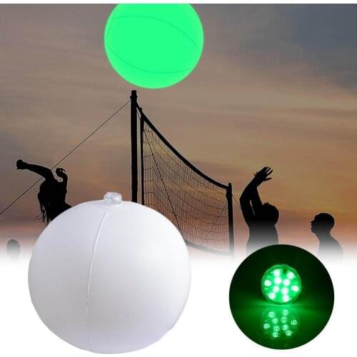 Glowing Beach Ball Remote Control LED Light Swimming Pool Toy 16 Colors Glowing Ball Inflatable LED Beach Ball Party Accessories