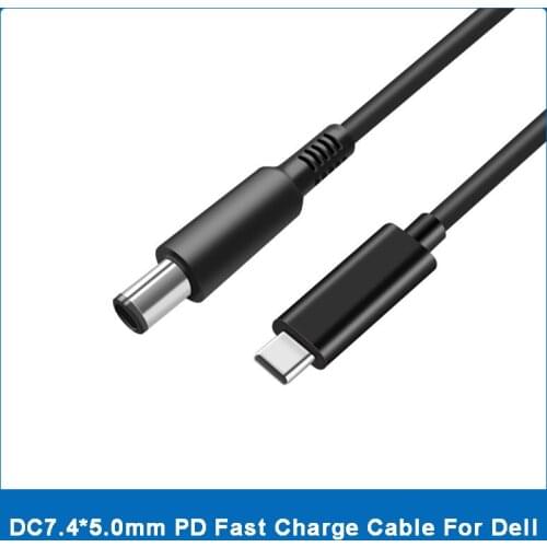 USB Type C to 7.4*5.0mm PD Power Adapter Plug Converter Laptop Charging Cable Cord for Dell Latitude E6320 E6330 E6400 E6430 65W