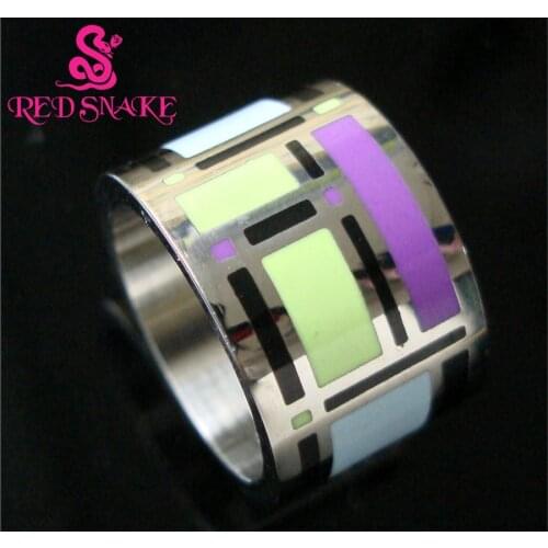 RED SNAKE Brand Product Hot Selling Fashion Ring Width Titanium Steel Enamel Jewelry Rings-ER0007