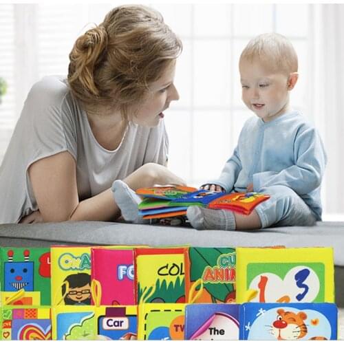 Funny Soft Cloth Books Rustle Sound Infant Baby Books Quiet Books Educational Stroller Rattle Toys for Newborn Baby 0-12 month