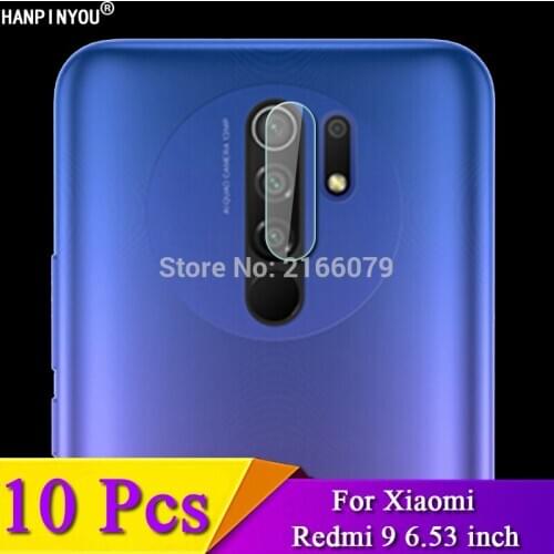 10 Pcs For Xiaomi Redmi 9 6.53" Anti-Scratch Clear Rear Camera Lens Protective Protector Cover Soft Tempered Glass Film Guard