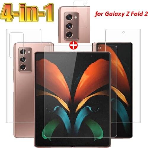 4 In 1 Screen Protectors for Samsung Galaxy Z Fold 2 Hydraulic Film Front & Back & Camera Len Glass Protective Screen Protector