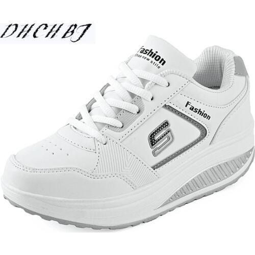 2018 Autumn Women Wedges Shoes High Top Fashion Women Casual Shoes Female Height Increasing Platform Women Sneakers size 35-40