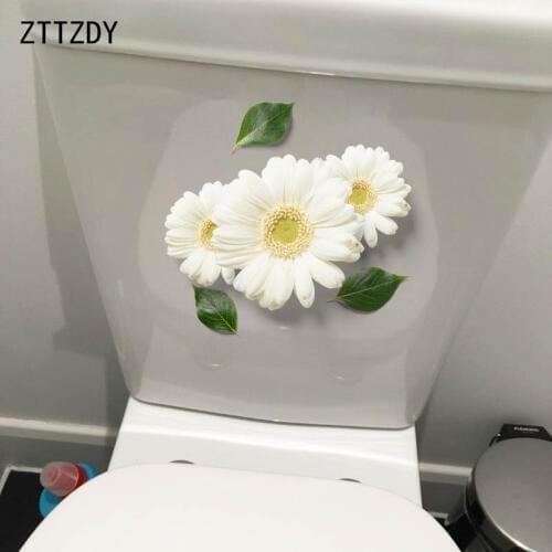 ZTTZDY 23.3*22.9CM Beautiful Flowers Girl Bedroom Wall Decal Decor Personality Toilet Sticker T2-0035
