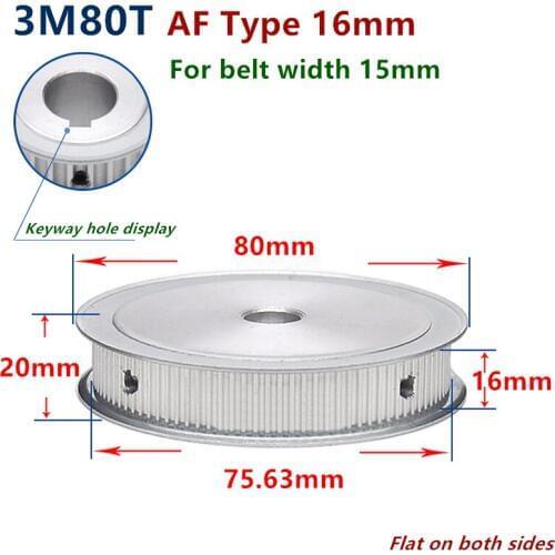 Arc 80 Teeth HTD 3M Timing Pulley Bore 8-25mm for Width 15mm 3M Synchronous Belt HTD3M pulley gear wheel 80T 80Teeth