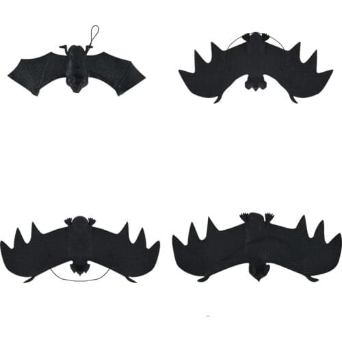 1pcs Halloween Bat Soft Glue Black Horror Simulation Bat Pendant Haunted House Scary Props Halloween Party Decoration Supplies