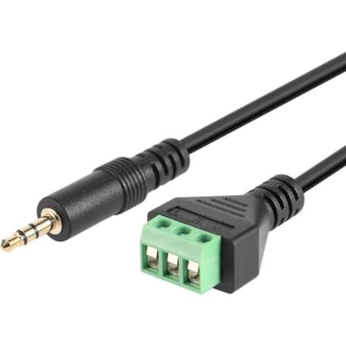3.5mm 3 Pole Stereo Male Plug To 3Pin AV Screw Video Shield 30cm Balun Terminal Jack Connector Adapter Cable