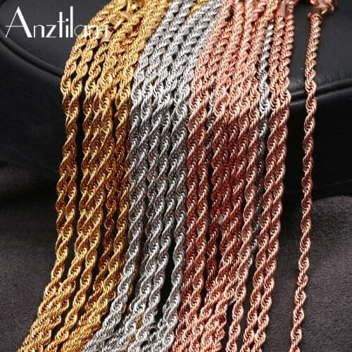 4mm Hip Hop High-Quality Rope Chain Stainless Steel Chain Necklace For Men and Women Jewelry Gift Free Shipping
