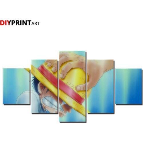 One Piece Little Boy 5 Panels Modern Wall Art Painting Living Room Home Decoration A1889