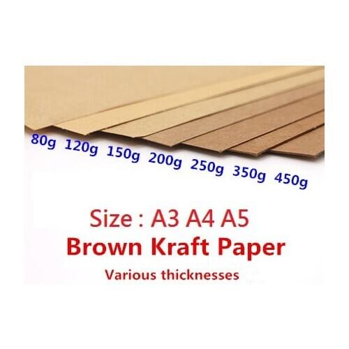 50pcs/Lot A5 A4 Kraft Brown Paper Craft Thick Board Cardboard Card DIY Card Making Paper 80g 120g 150g 200g 250g