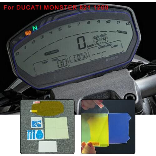 Free Shipping Blue Light Cluster Scratch Protection Film Screen Protector For DUCATI MONSTER 821 1200