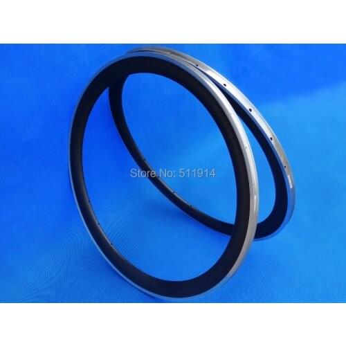 FLYXII Brand New Full Carbon Matt Bicycle Wheel 50mm Road Bike 700C Clincher Rim with Alloy Brake (Front and Rear)