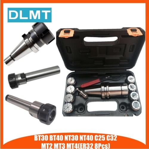 BT30 BT40 NT30 NT40 MT4 MT3 MT2 C25 C32 ER32 8PC Milling Lathe Collet Chuck Set 3 to 3-20mm