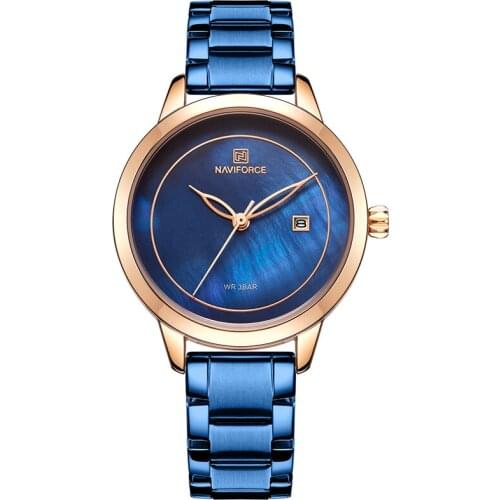 2021NAVIFORCE New Women Watch Top Brand Luxury Blue Ladies Wristwatch Stainless Steel Bracelet Classic Fashion Female Clock 5008