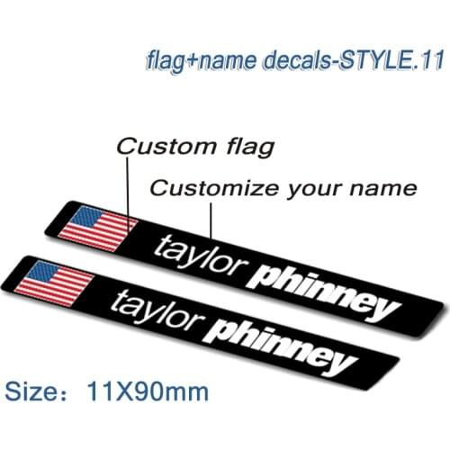 Road bike frame flag name stickers custom rider id decals Bicycle MTB stickers Custom flag, custom name style 11