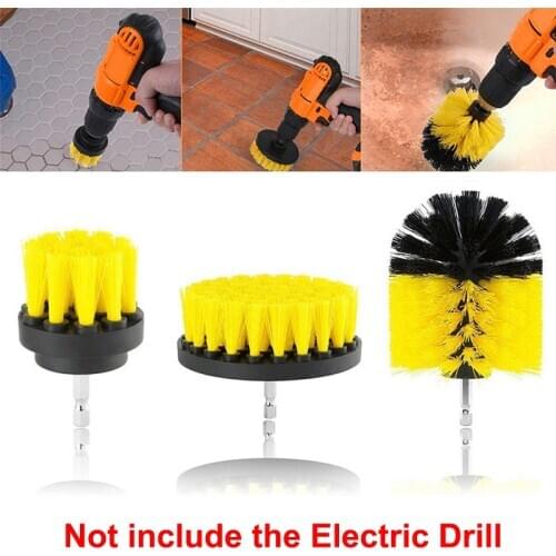 Drill Power Scrub Clean Brush Kit Round Cleaning Brush For Leather Carpet Glass Car Tires Scrubber Cleaning Brushes 2/3.5/4 inch