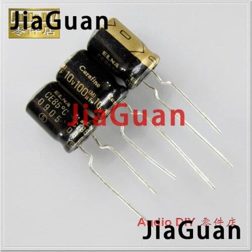 10pcs NEW ELNA ROA Cerafine 100uF/10V 8X11.5MM 10V100UF audio electrolytic capacitor 100UF 10V Black gold 10V 100UF