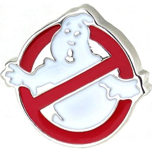 Dongsheng Ghostbusters Brooch Broches Red White Ghost Ghostbusters Enamel Pin Badge Halloween Brooches and Pins