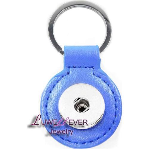 Hot sale Fashion Genuine Leather Key Chains 18mm Snap Buttons necklace Jewelry For Men Women