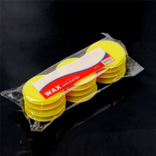 Car Foam Sponge 12Pcs Wax Applicator Cleaning Detailing Pads Car Waxing Polish Home Care Yellow 10cm Car Cleaning Kit