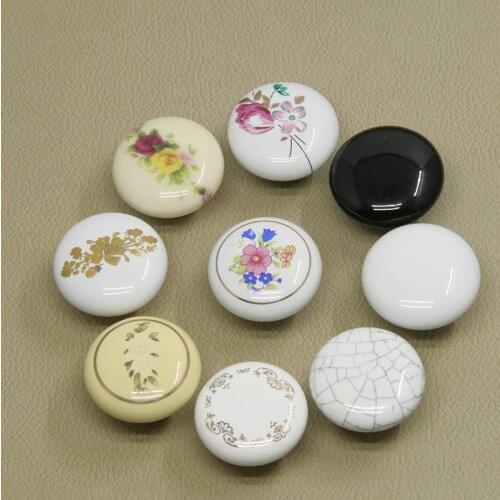 1PC Creative Round Ceramic Door Knob Room Cupboard Cabinet Drawer Kitchen Furniture Pull Handle Home Decor