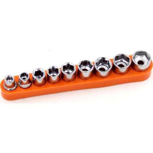 9-piece 5mm-13mm hexagon socket head 6.35mm square head conversion head set