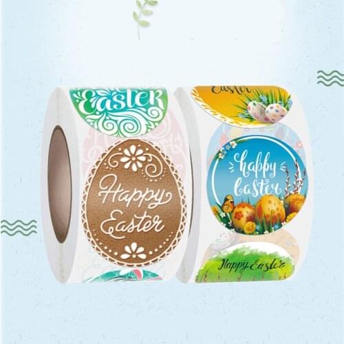 38mm Easter Easter Egg Festival Decoration Round Oval Envelope Sticker Party Decoration Childrens Gift Stationery Seal Sticker