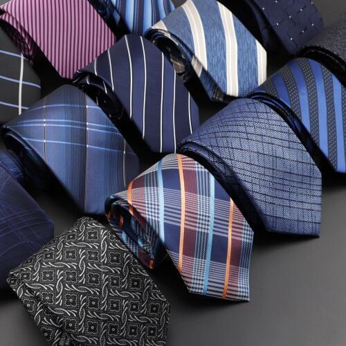 New Mens Tie Classic Solid Color Stripe Flower Floral 8cm Jacquard Necktie Accessories Daily Wear Cravat Wedding Party Gift