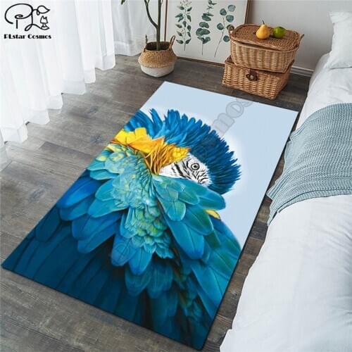 Parrot Funny Animals Carpets Soft Flannel 3D Printed Rugs Mat Rugs Anti-slip Large Rug Carpet Home Decoration style-5