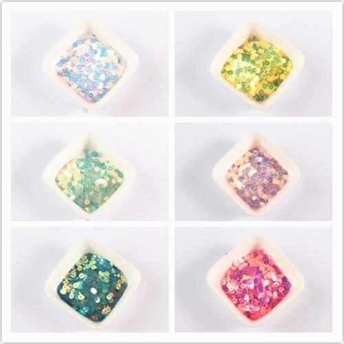 2.4/3.1/4.2mm Transparent Colorful Round Sequins Paillettes Nail Decoration Sewing Wedding Dress Accessories DIY Sewing Material