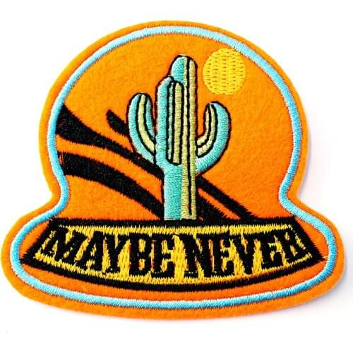 Cactus Size:7.1x8.0cm Embroidered Patch for Clothing Iron on Sew Applique Cute Fabric Clothes Shoes Bags Decoration Patches