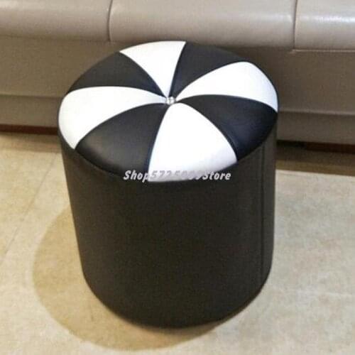 Imitation Leather Stool Sofa Stool Changing Shoes Round Stool Leather Pier Clothing Store Testing Shoes Footstool Living Room Co