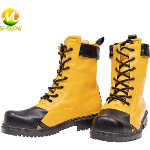 The Bat Barbara Gordon Cosplay Shoes Yellow Faux Leather Boots Gotham Knight Cosplay Costume