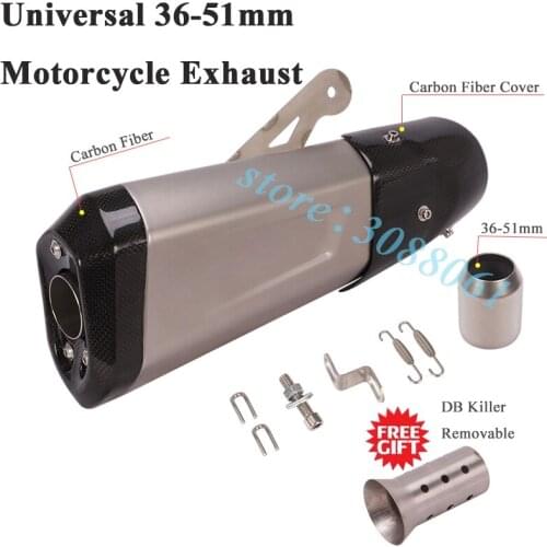 Universal 36-51mm Motorcycle Exhaust Pipe Escape Modified Muffler DB Killer Carbon Fiber For Z900 636 CBR650 TRK502 GSXR750 R25