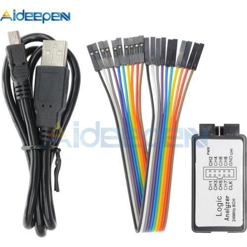 USB Logic 24MHz 8 Channel 24M/seconds Logic Analyzer Debugger for ARM FPGA Logic Analyzer Logic 24M 8CH