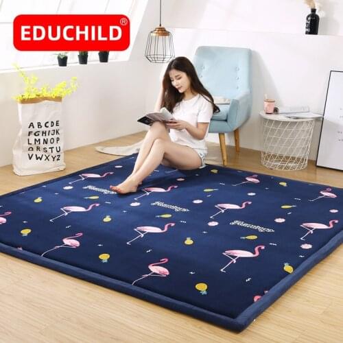 Educhild 2cm Thicken Baby Play Mat Durable Non-slip Coral Fleece Blanket Soft and Comfortable Kids Rugs for Living Room