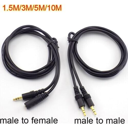1.5/3/5/10M DC 3.5mm RCA Stereo Audio Male jack to Male to Female Extension Cable Cord For Headphone MP3/4 TV Computer Connector