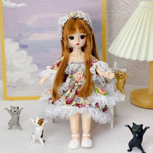 1/6 BJD Doll 13 Movable Joints 3D Eyes Fashion 30cm Princess Wedding Dress Series Set Doll DIY Dress Up Girl Toy Christmas Gift