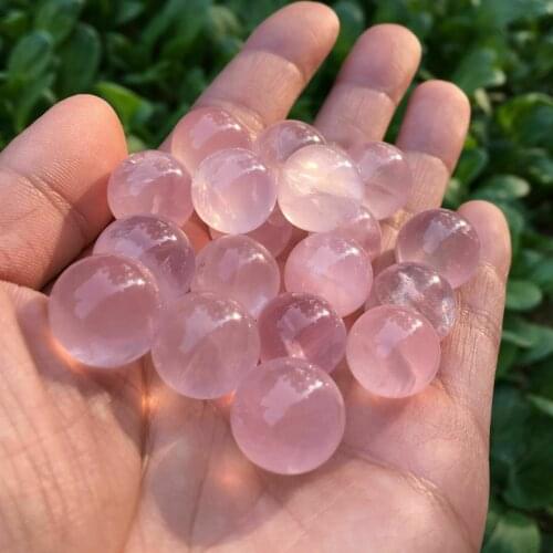 1kg wholesale Natural pink rose quartz stone Tiny ball quartz crystal sphere healing crystals as gift