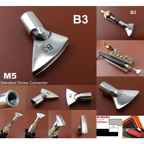 1pc B3 Leather Craft Electric Edge Crease Edging Creasing Machine Soldering Iron Replace Head Tip Tool M5 Screw Connect Carving