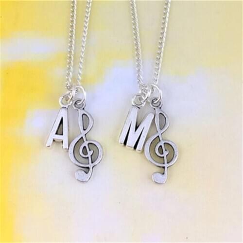 1 Pcs Music Neckace, Treble Clef Jewelry, Best Friend Gift, Bff Gifts Necklace, Music Teacher Gift, Initial Necklace