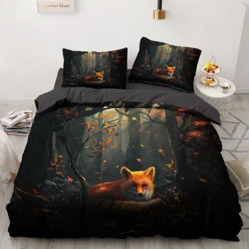 3D Bedding Sets Animal Fox Duvet Quilt Cover Set Comforter Bed Linen Pillowcase King Queen Full 265*230 230*230 Home Texitle