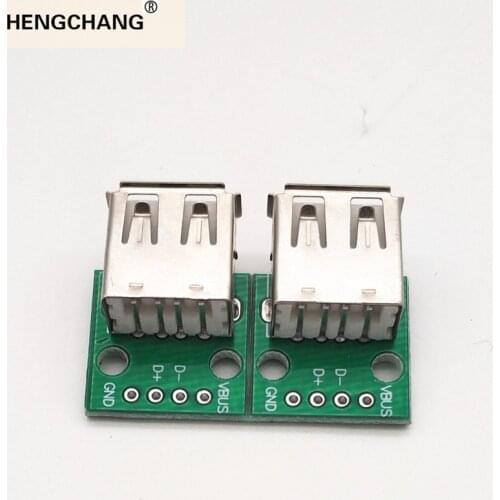 5pcs USB 2.0 Female Socket to DIP 2.54mm 4P Adapter Welded PCB Board Plug Connector Converter Pinboard DIY its