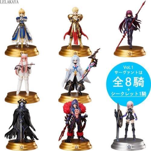 8pcs/set Cartoon Anime Action Figure Fate Grand Order Mini Saber Gilgamesh Cu Chulainn Q Ver Model PVC Decoration Gift Doll 6cm