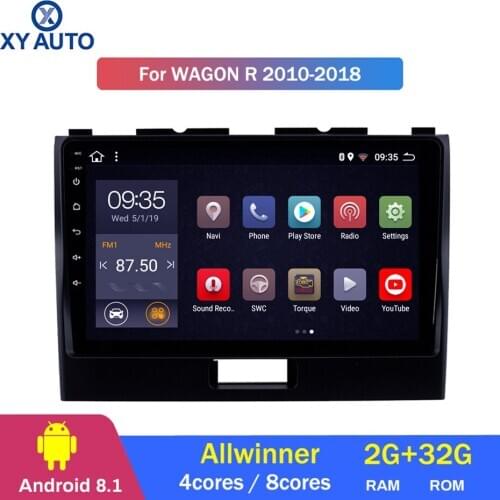 9 inch 2.5D IPS HD multi-touch screen Android8.1 2G RAM 32G ROM NAVI for SUZUKI WAGON R+ 2010-2018 with Bluetooth USB WIFI SWC