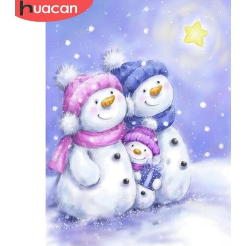 HUACAN 5d Diamond Painting Snowman DIY Diamond Embroidery Cross Stitch Chrisrmas Mosaic Winter Home Decor Craft Kit