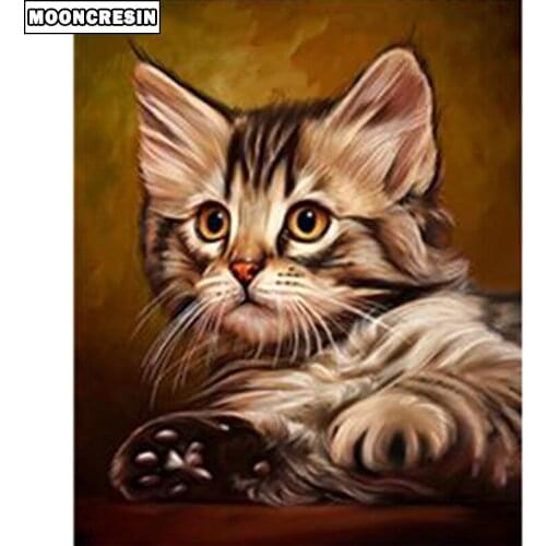 Diamond Embroidery Cat 5D Diy Diamond Painting Cross Stitch Animal Paint With Diamonds Mosaic Kit Rhinestone Handwork Decorative