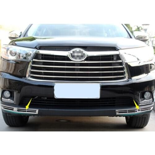 Car Front Bumper Front Lower Fog Lamp Cover Decorative Frame for Toyota Highlander Kluger 2014 2015 2016 2017 2018