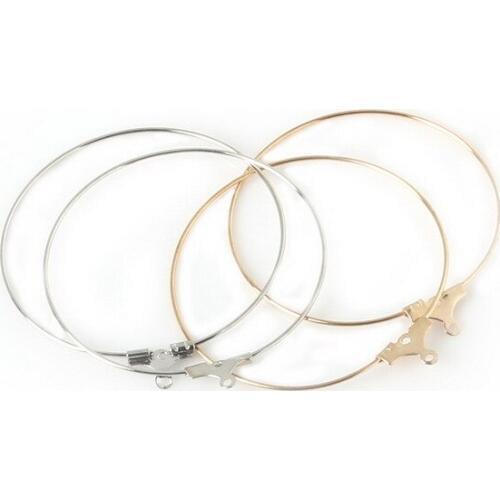 Free Shipping 50pcs 30mm 40mm Jewelry Findings Gold/Rhodium Plated Charm Rings/Earring Hoops
