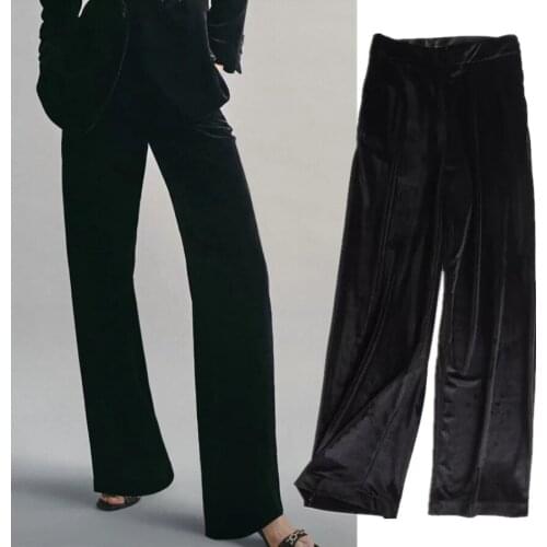 Jenny&Dave Trousers Women Winter VelvetWomen England Simple Fashion High Waist Loose Pantalones Mujer Pantalon Femme Casual